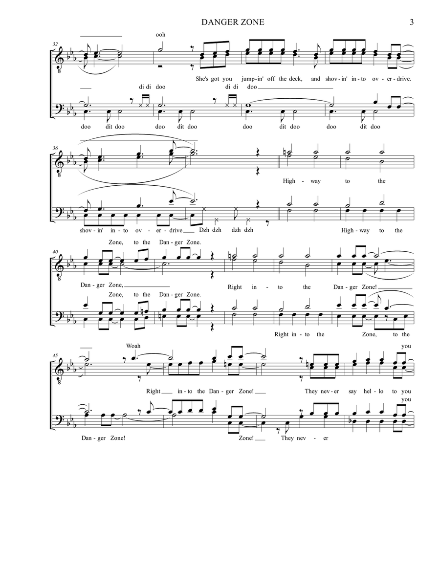 Danger Zone from the Motion Picture TOP GUN Voice scores gallery preview page 3