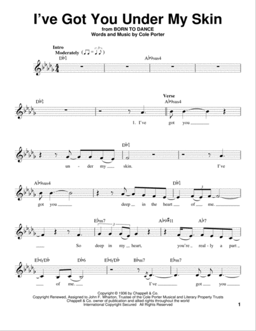 I've Got You Under My Skin Voice scores gallery preview page 1
