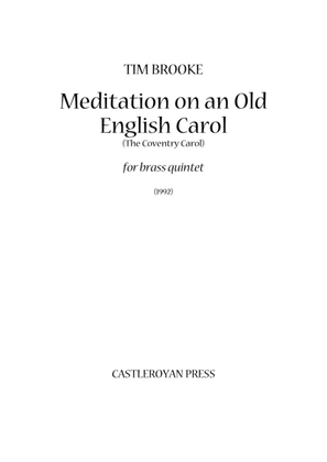 Book cover for Meditation on an Old English Carol (The Coventry Carol) - brass quintet (score)