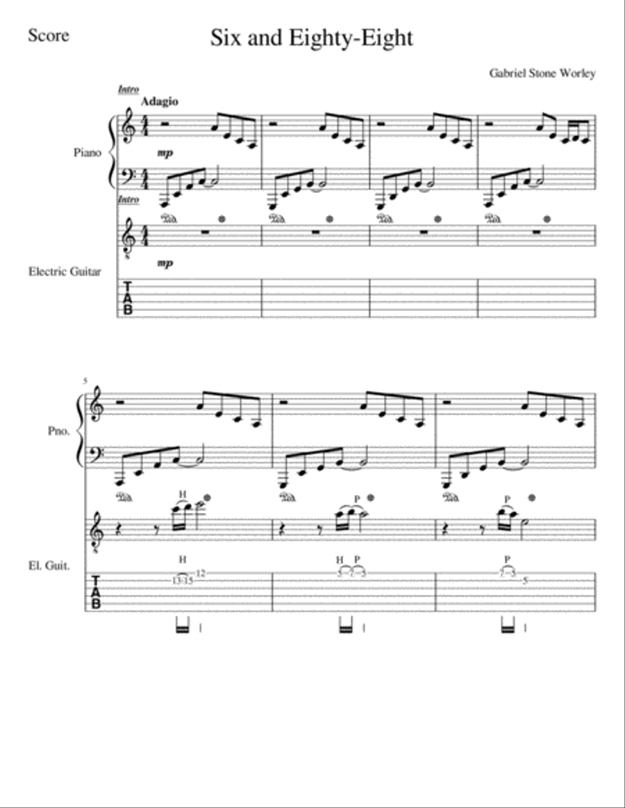 Six and Eighty-Eight, Op. 4 Small Ensemble scores gallery preview page 1