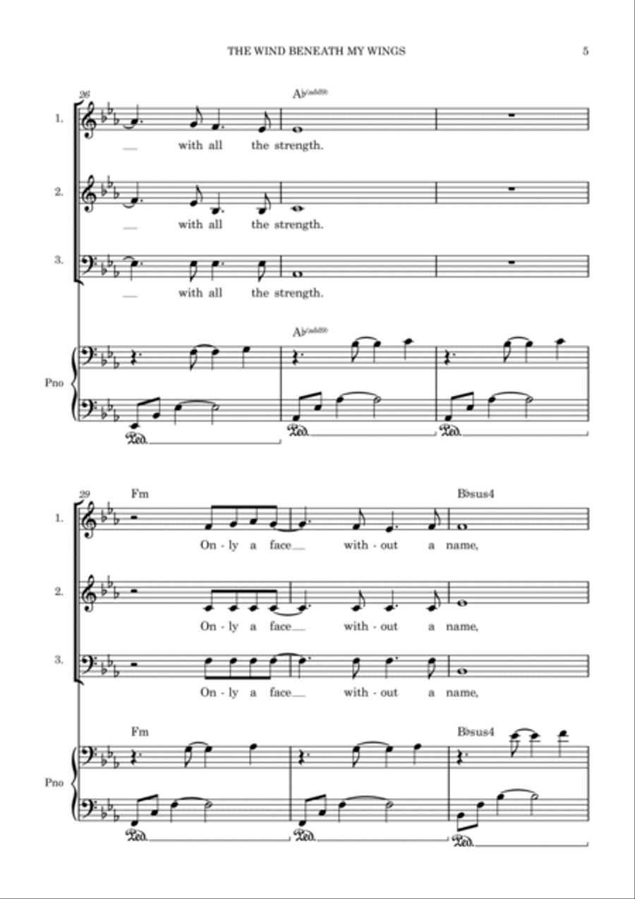 The Wind Beneath My Wings 3-Part scores gallery preview page 5