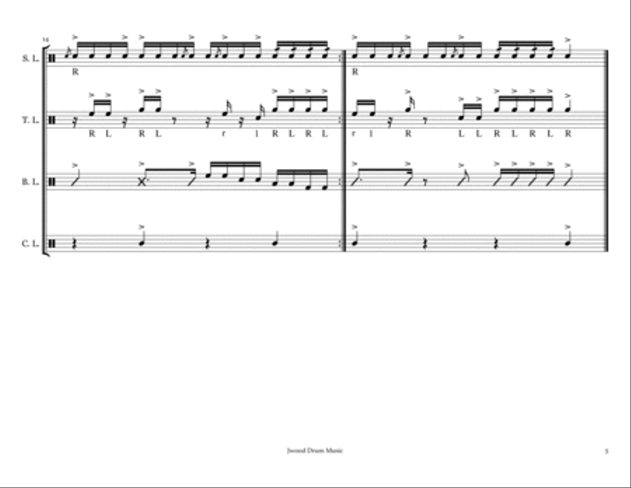 Jelly Bean (Drumline Cadence) Marching Band scores gallery preview page 5