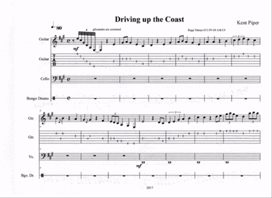 Driving up the Coast String Duet scores gallery preview page 1