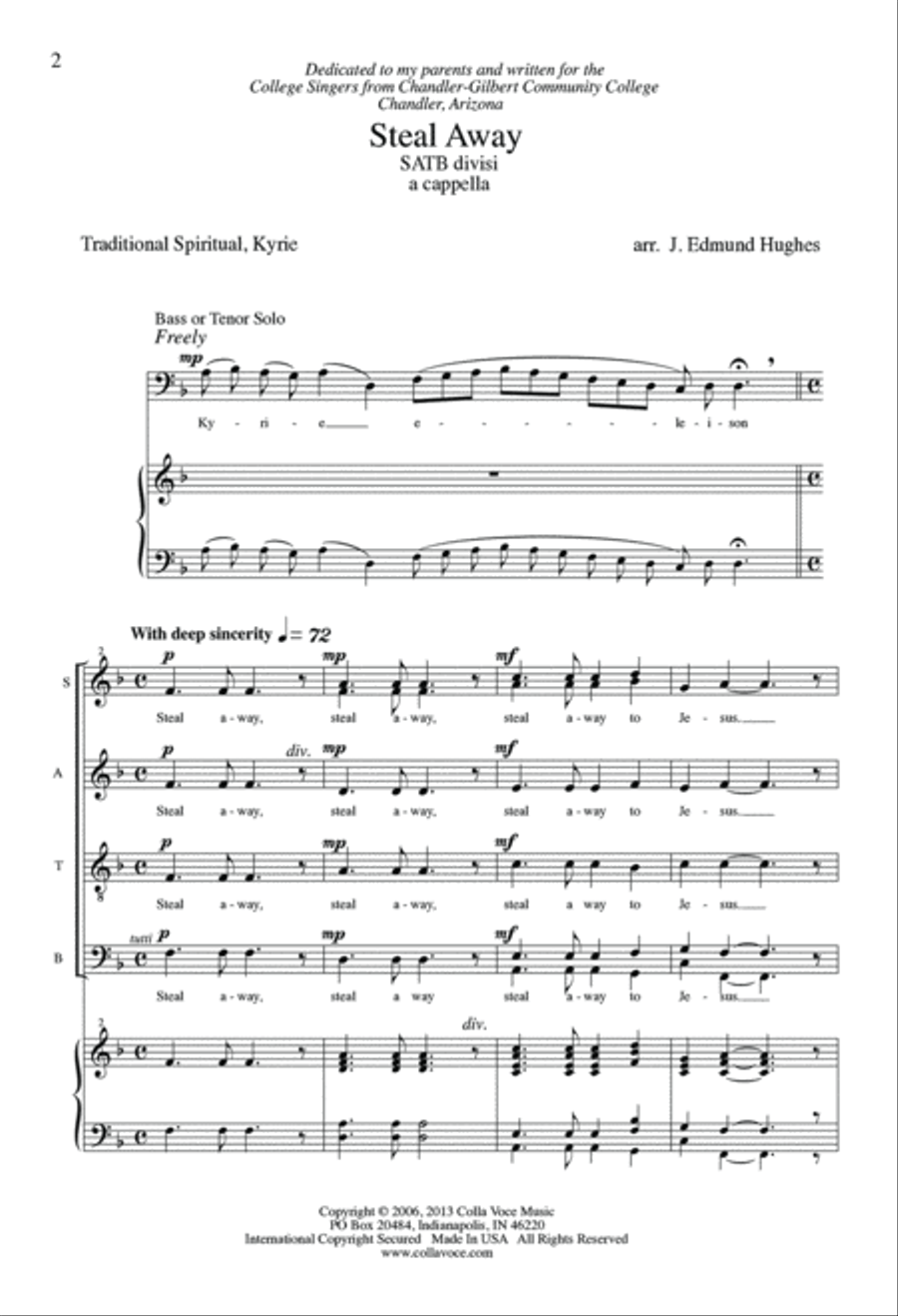 Steal Away 4-Part scores gallery preview page 2