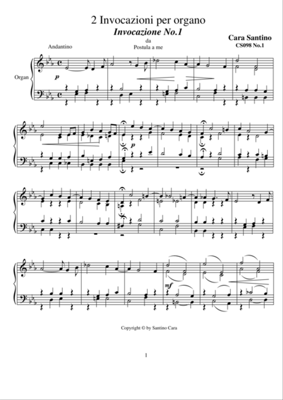 2 Invocations for organ - CS098 Organ Solo scores gallery preview page 1