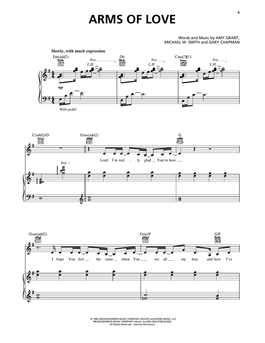 Arms Of Love Arms Of Love Piano, Vocal, Guitar scores gallery preview page 1