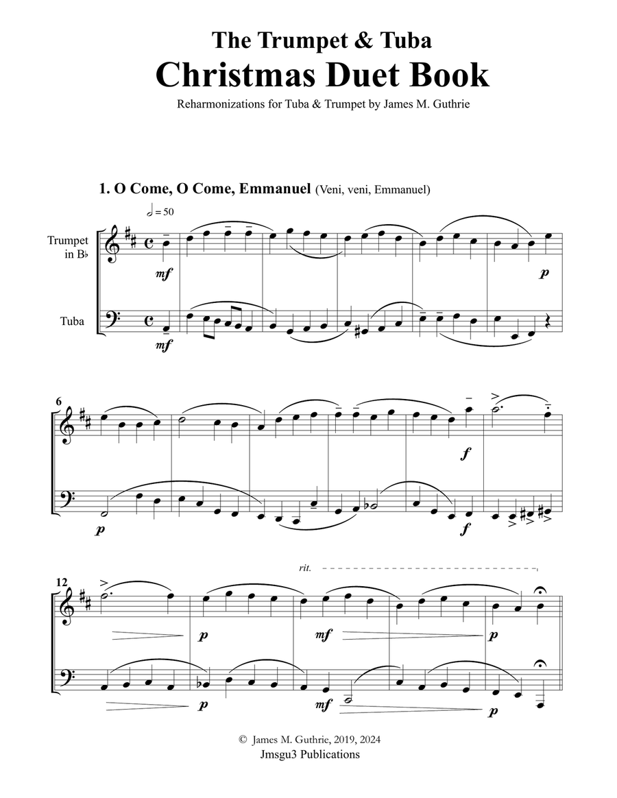 The Trumpet & Tuba Christmas Duet Book Brass Duet scores gallery preview page 1