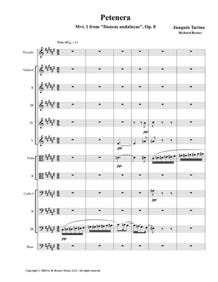 Petenera (Mvt. 1 from Danzas andaluzas, Op. 8) by Juaquín Turina (String Orchestra + Piccolo)