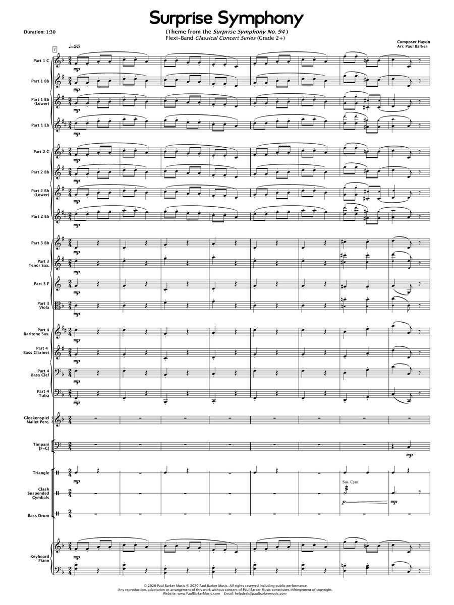 Surprise Symphony (Flexible Instrumentation) Concert Band scores gallery preview page 4