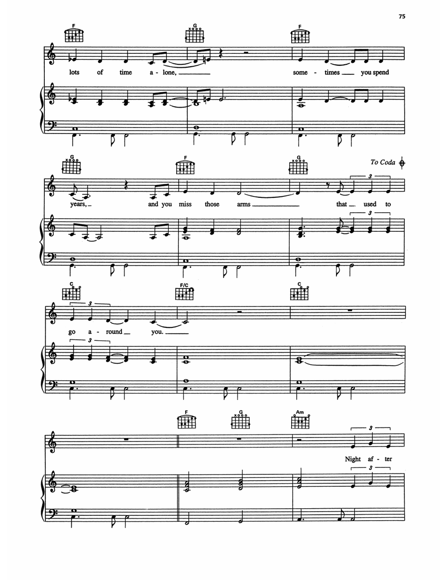 No Questions Asked Piano, Vocal, Guitar scores gallery preview page 4