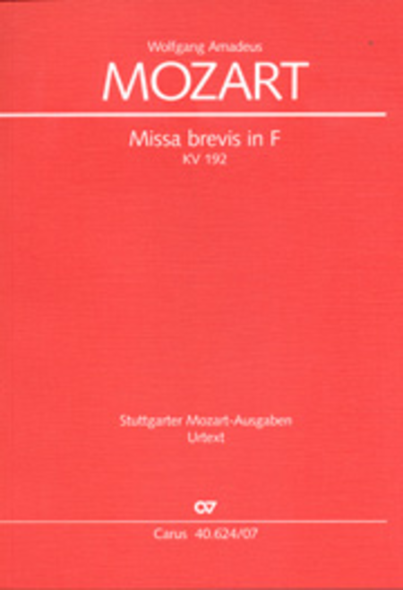 Missa brevis in F (Missa brevis in F major) (Missa brevis en fa majeur)