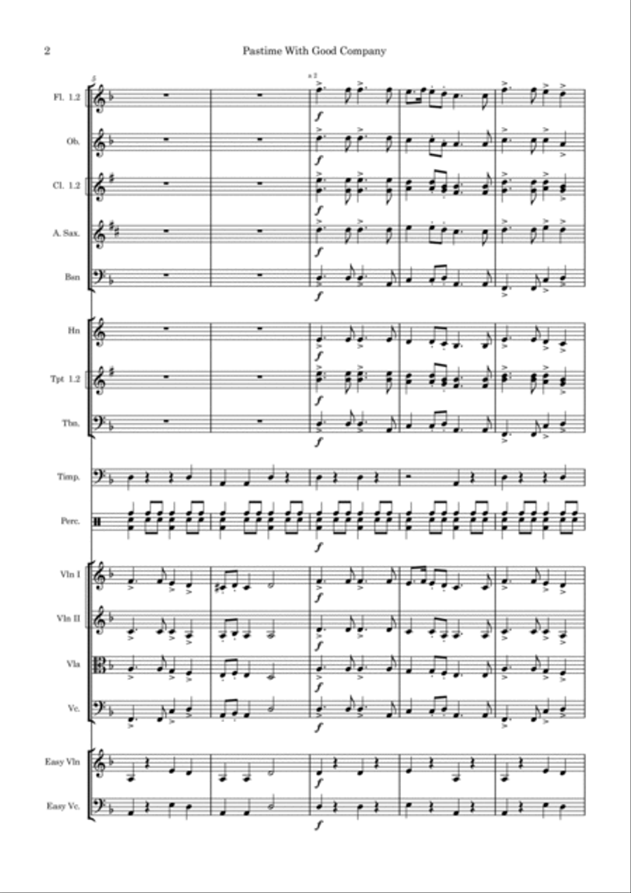 Pastime With Good Company Full Orchestra scores gallery preview page 2