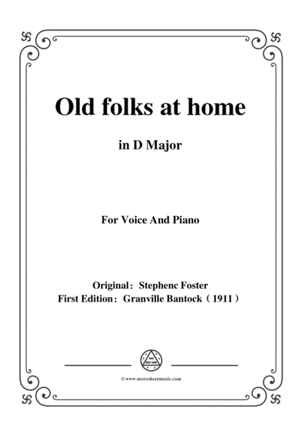 Bantock-Folksong,Old folks at home,in D Major,for Voice and Piano image number null