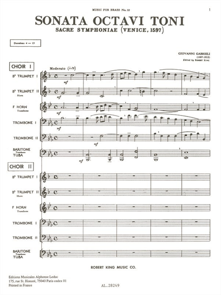 Sonata Octavi Toni - 2 Brass Ensembles