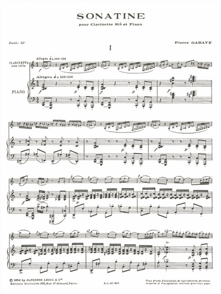 Sonatina (bb Clarinet And Piano)
