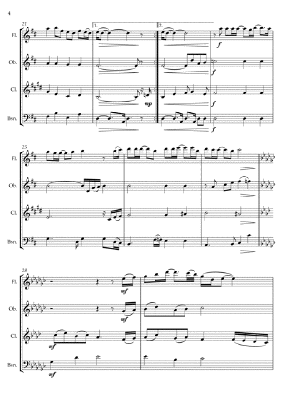 Grown-Up Christmas List Woodwind Quartet scores gallery preview page 4