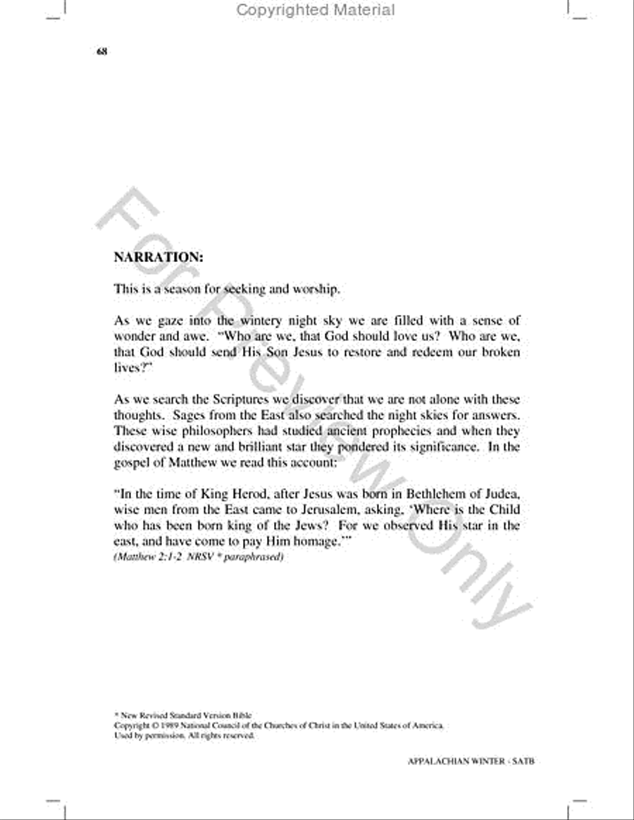 Appalachian Winter Choir scores gallery preview page 67