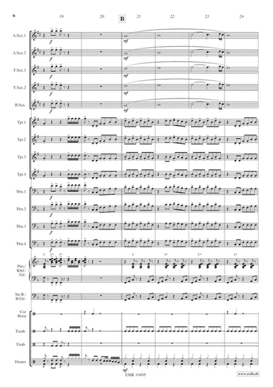 Cha Cha Slide Big Band scores gallery preview page 7