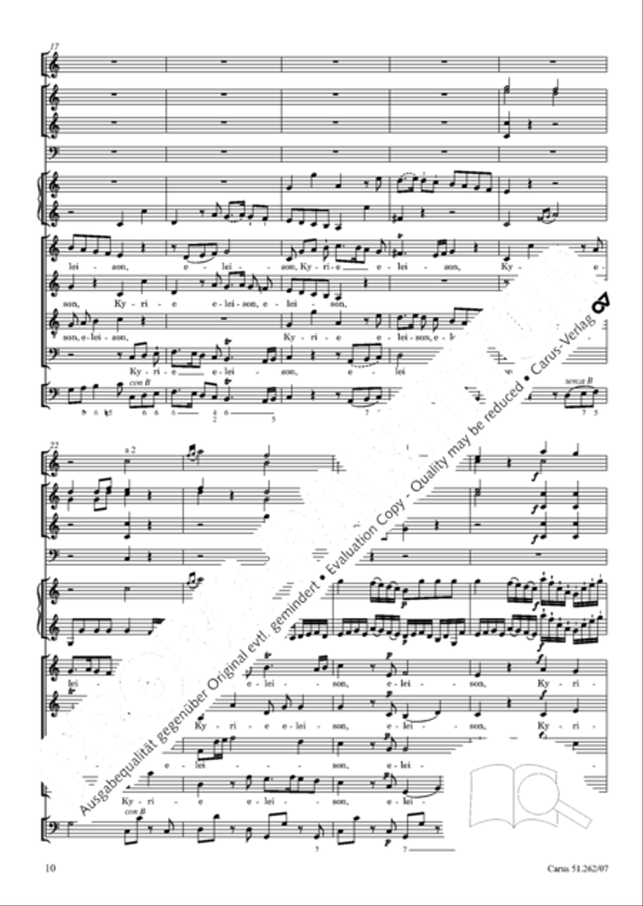 Missa longa in C major (Missa longa in C) 4-Part scores gallery preview page 11