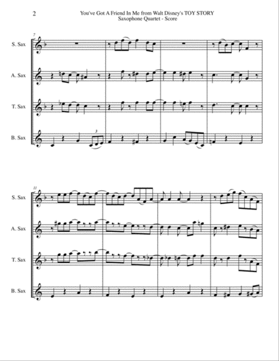 You've Got A Friend In Me Woodwind Quartet scores gallery preview page 2