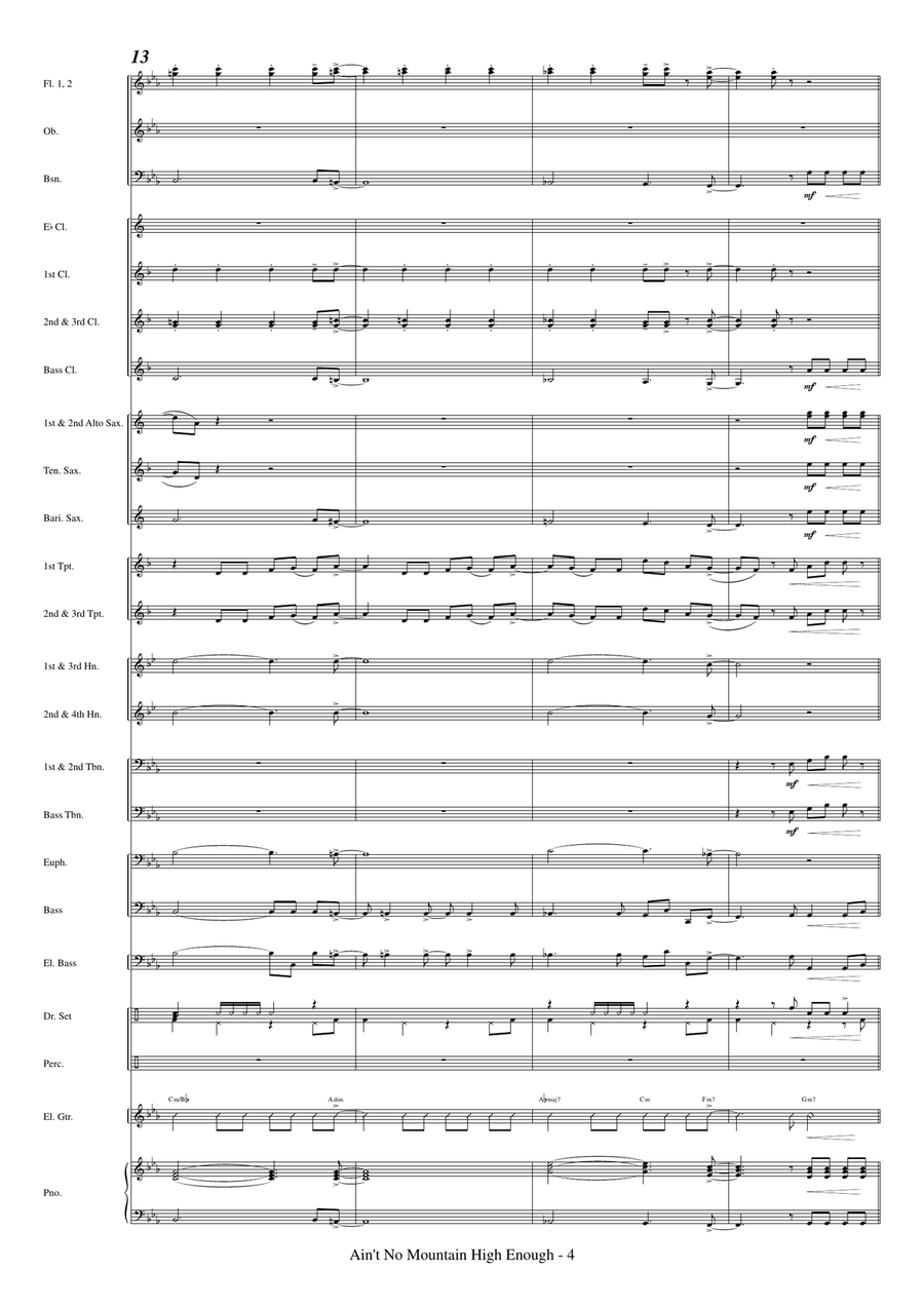 Ain't No Mountain High Enough Concert Band scores gallery preview page 6