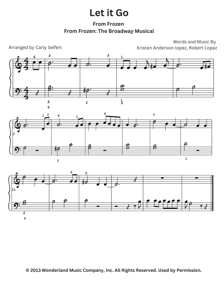 Let It Go Easy Piano scores gallery preview page 1
