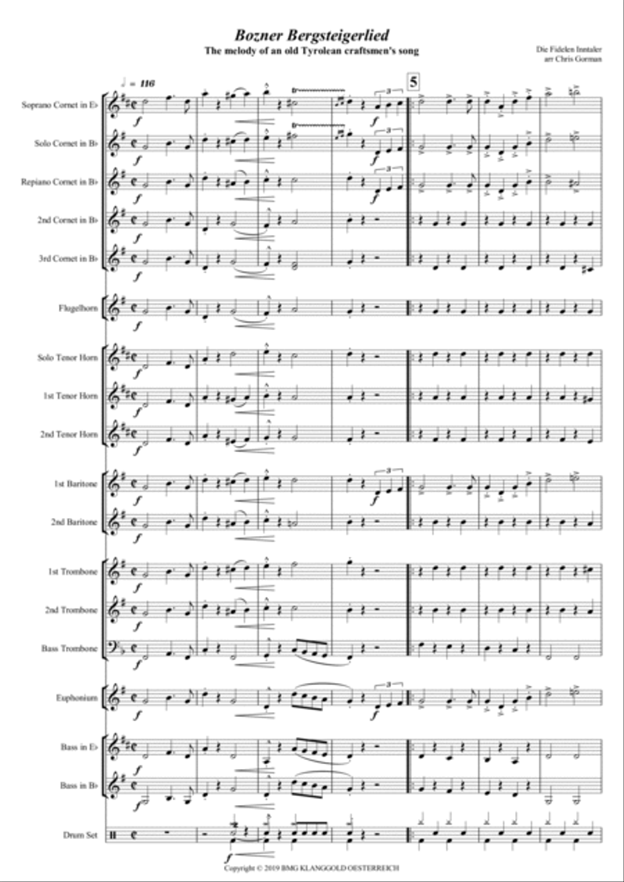 Bozner Bergsteigerlied Brass Band scores gallery preview page 3