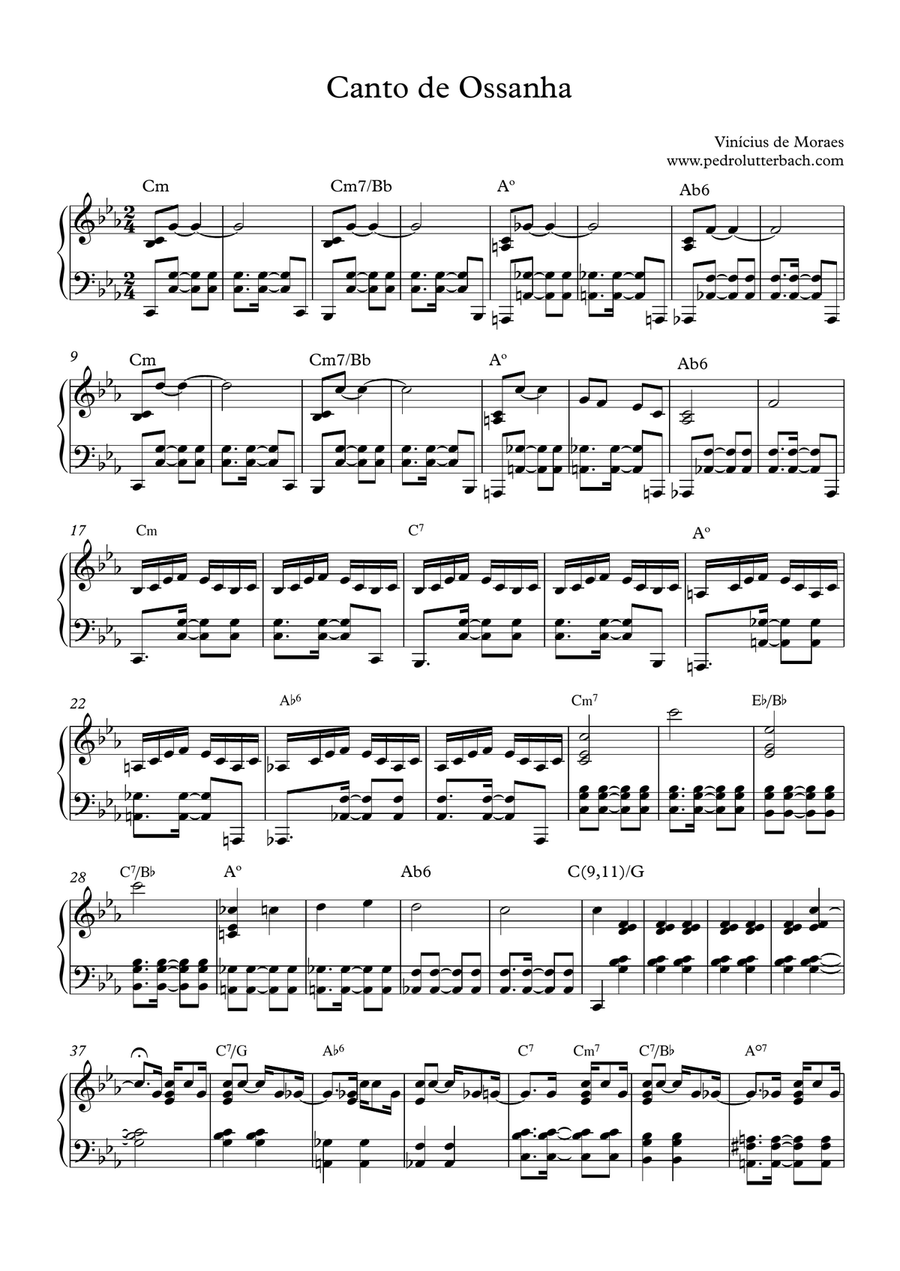 Canto De Ossanha Canto De Ossanha Piano Solo scores gallery preview page 1