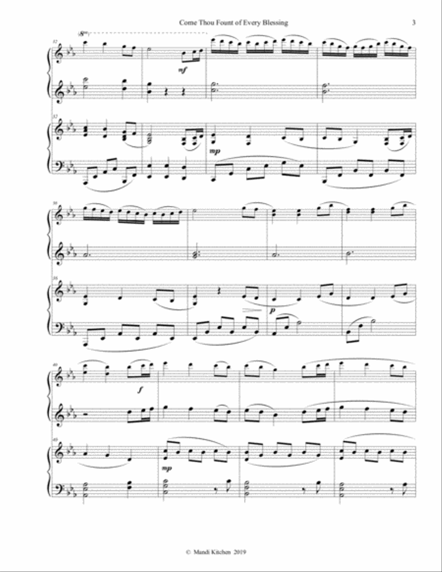 Come Thou Fount Piano Duet Piano Duet scores gallery preview page 3
