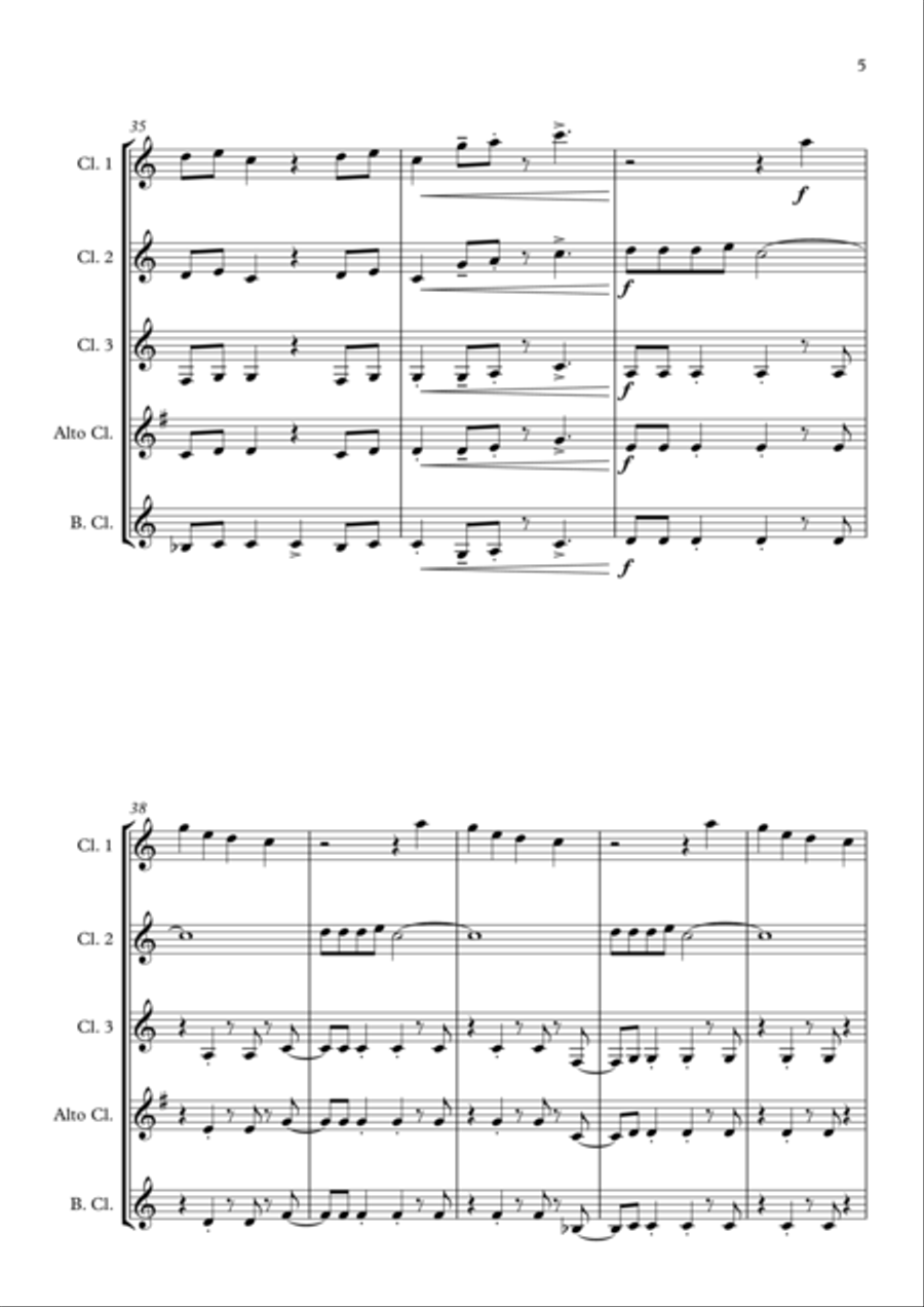 Shake It Off Clarinet Quartet scores gallery preview page 5