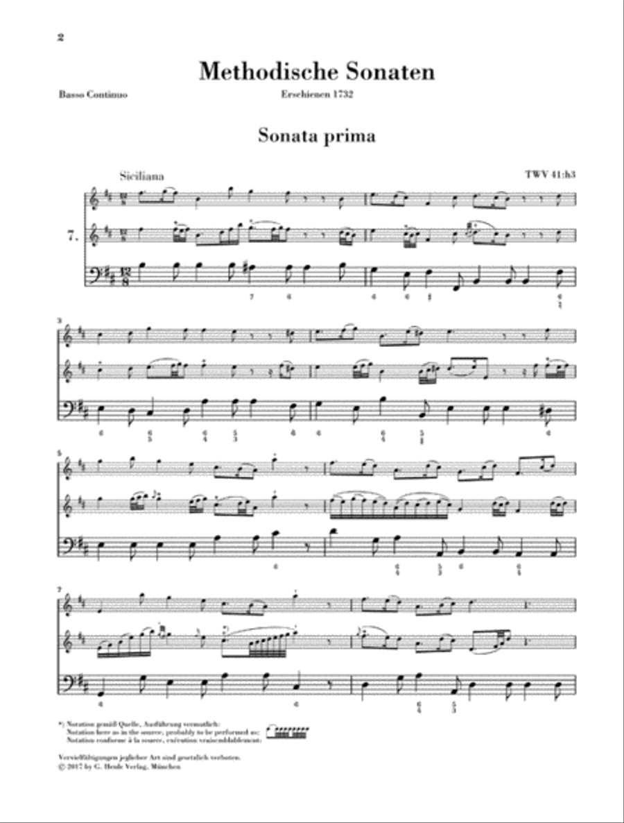 Methodical Sonatas for Flute or Violin and Continuo – Volume 2 Flute scores gallery preview page 5