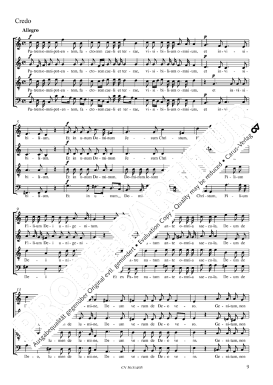 Missa Sancti Joannis Nepomuceni 4-Part scores gallery preview page 10
