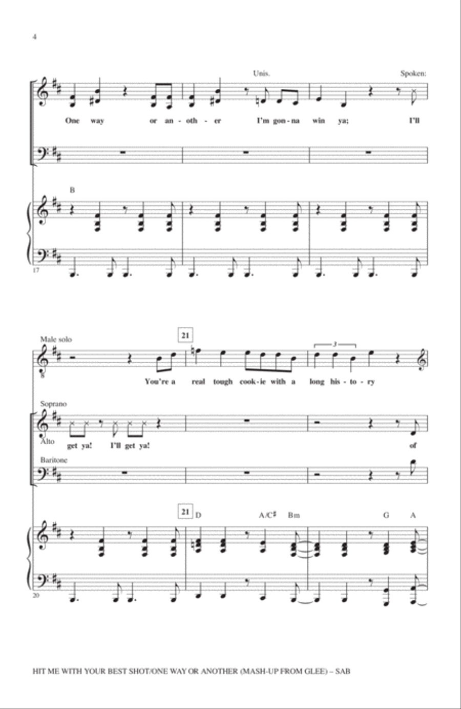Hit Me With Your Best Shot / One Way Or Another 3-Part scores gallery preview page 3