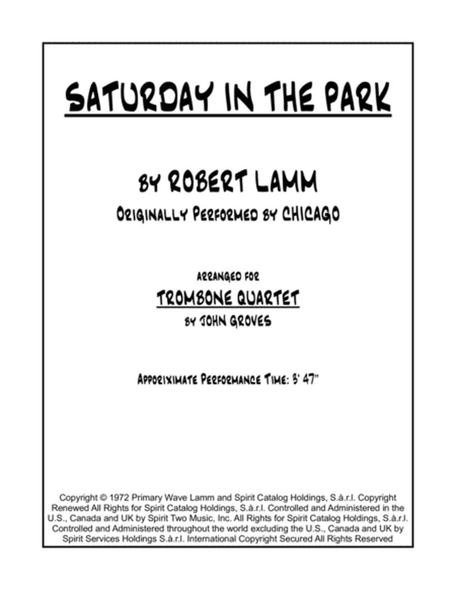 Saturday In The Park - Trombone Quartet image number null