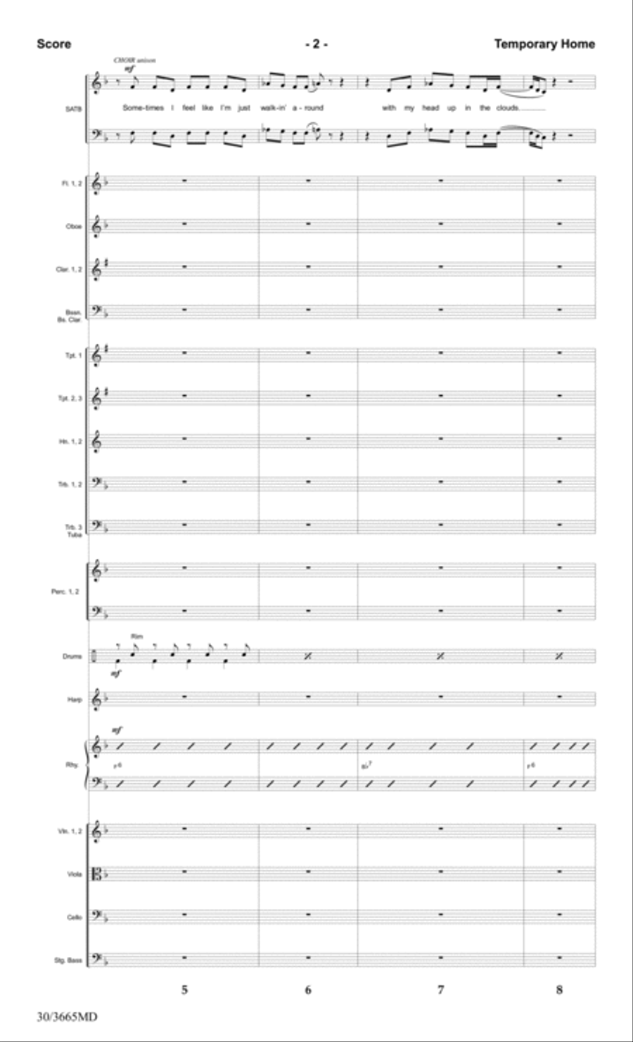 Temporary Home - Orchestral Score and Parts Choir scores gallery preview page 4