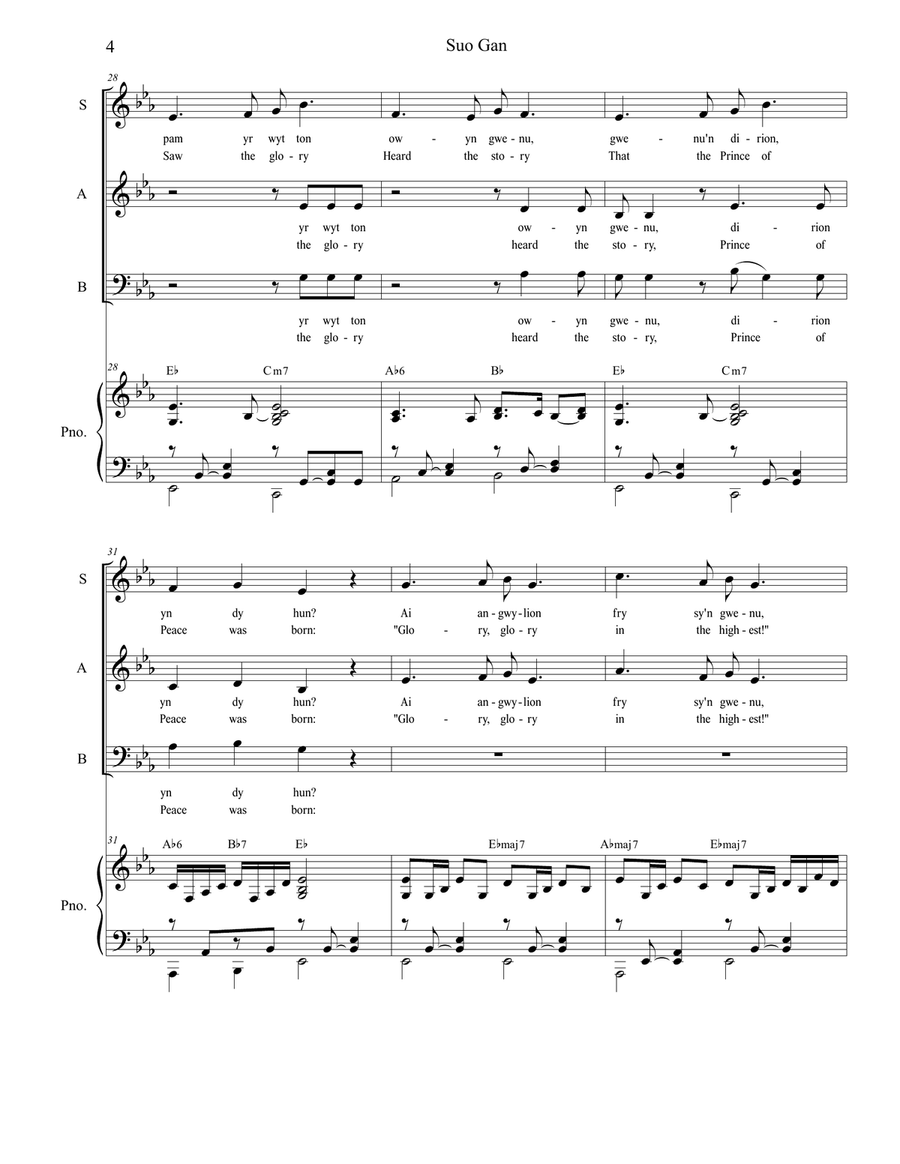 Suo Gan (SAB) 3-Part scores gallery preview page 4