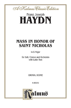 Book cover for Mass in Honor of Saint Nicholas, in G Major