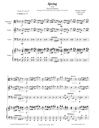 Vivaldi: Spring from the Four Seasons for Viola & Piano Trio