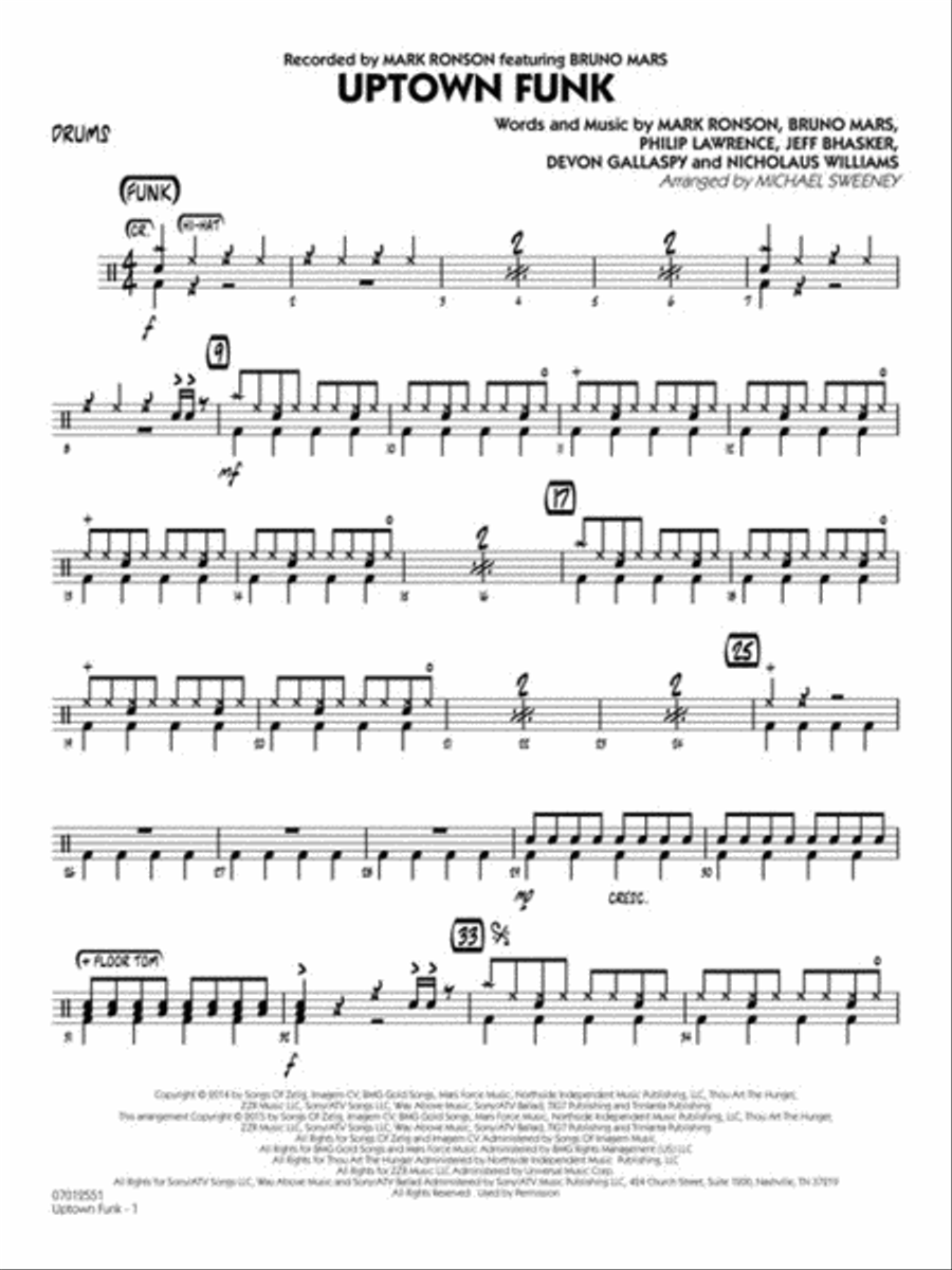 Uptown Funk Jazz Ensemble scores gallery preview page 7