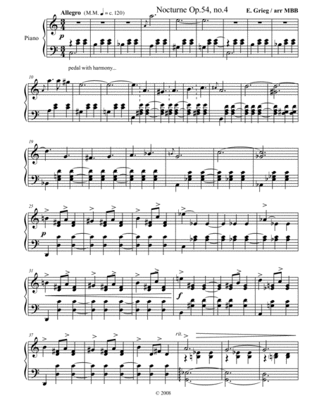Nocturne or Notturno in C major, Op.54 no.4 ALL original notes image number null