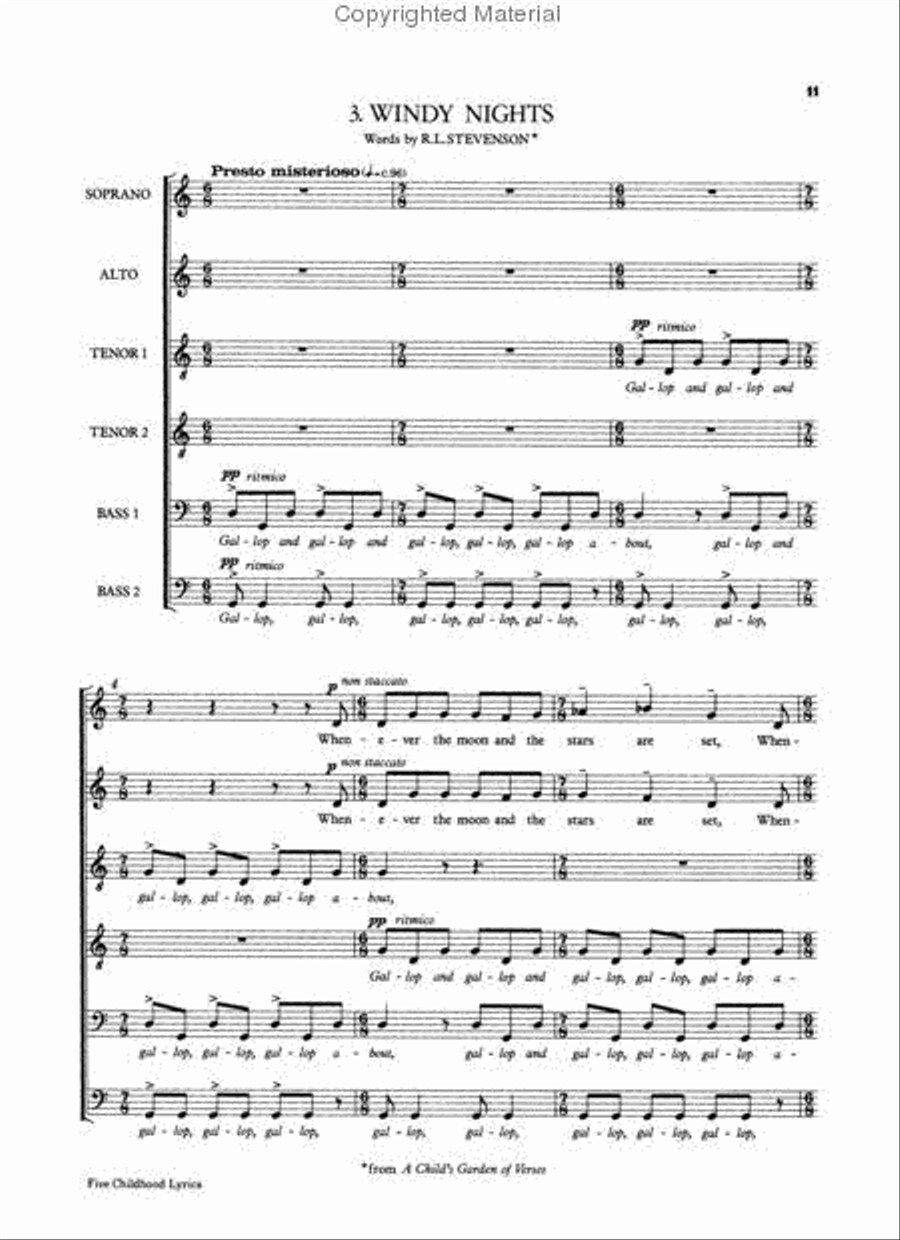 Five Childhood Lyrics Five Childhood Lyrics 4-Part scores gallery preview page 3