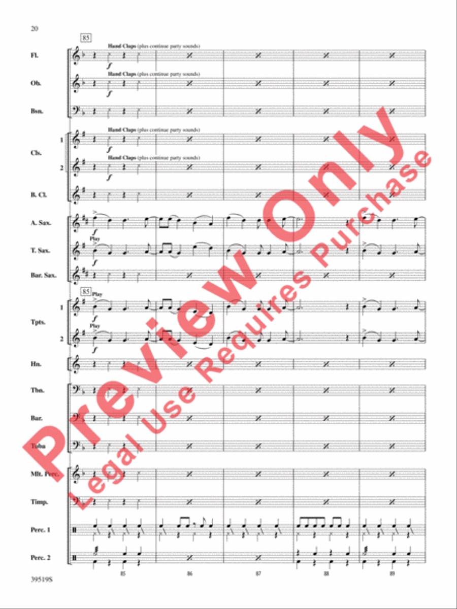 Zydeco Cajun Crawdad Dance Concert Band scores gallery preview page 21