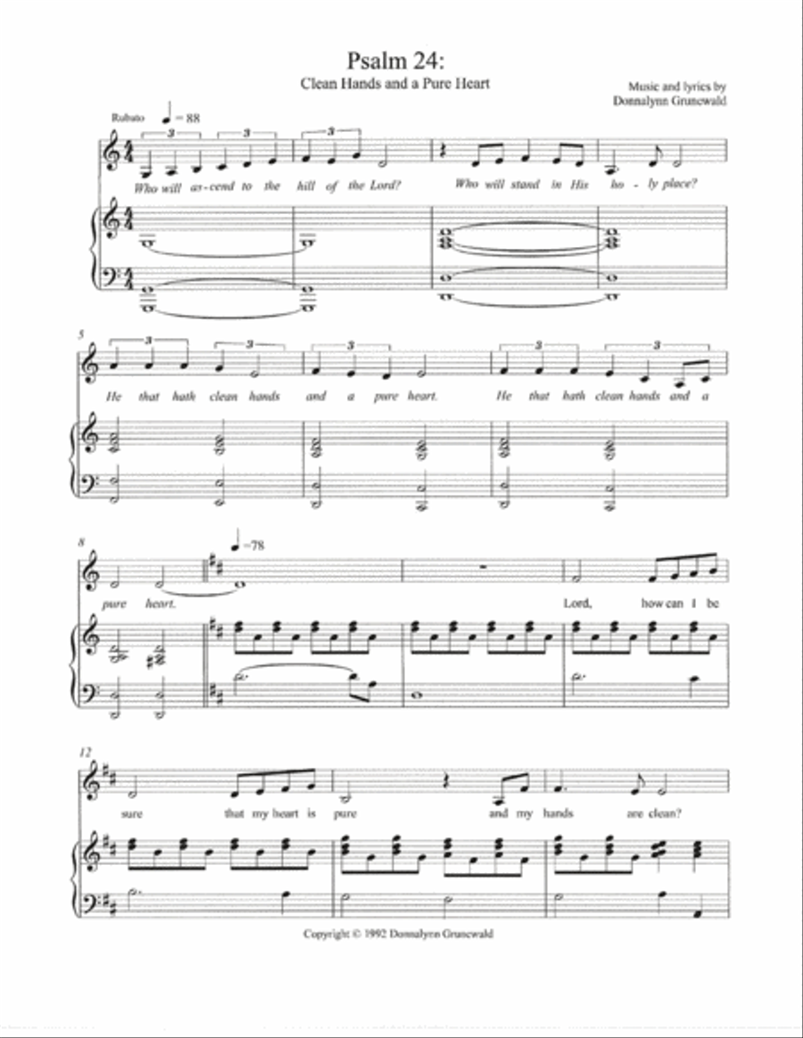 Psalm 24: Clean Hands and a Pure Heart 3-Part scores gallery preview page 2