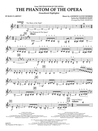 The Phantom Of The Opera (Soundtrack Highlights) (arr. Paul Murtha) - Bb Bass Clarinet