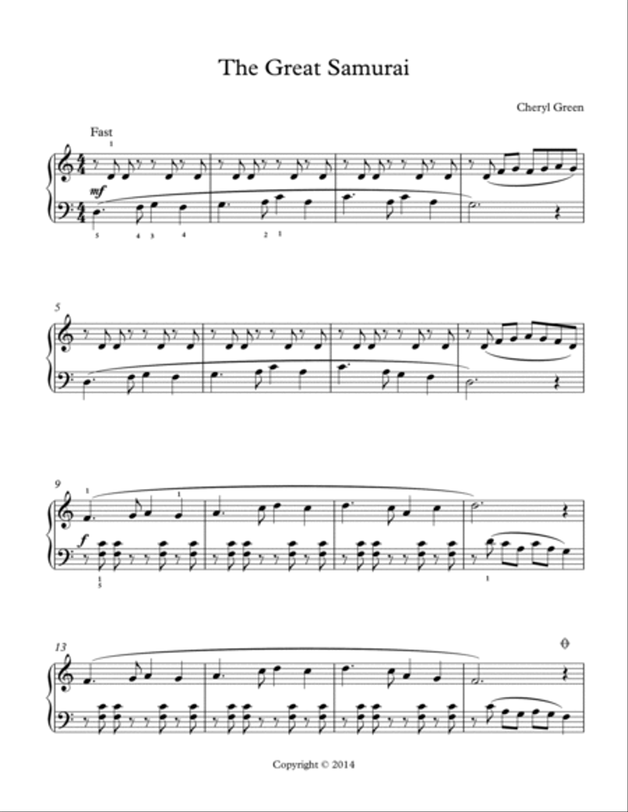 The Great Samurai Easy Piano scores gallery preview page 2