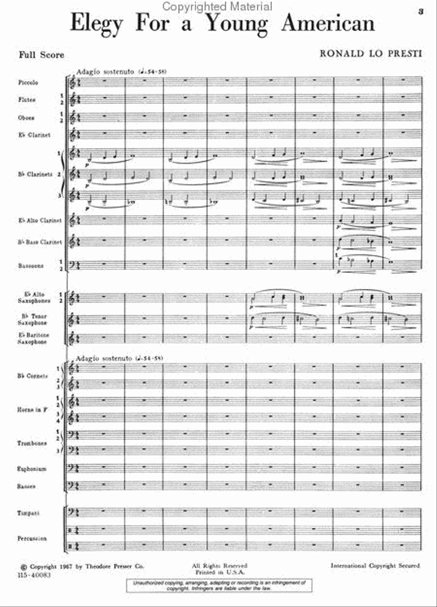 Elegy For A Young American Concert Band scores gallery preview page 2