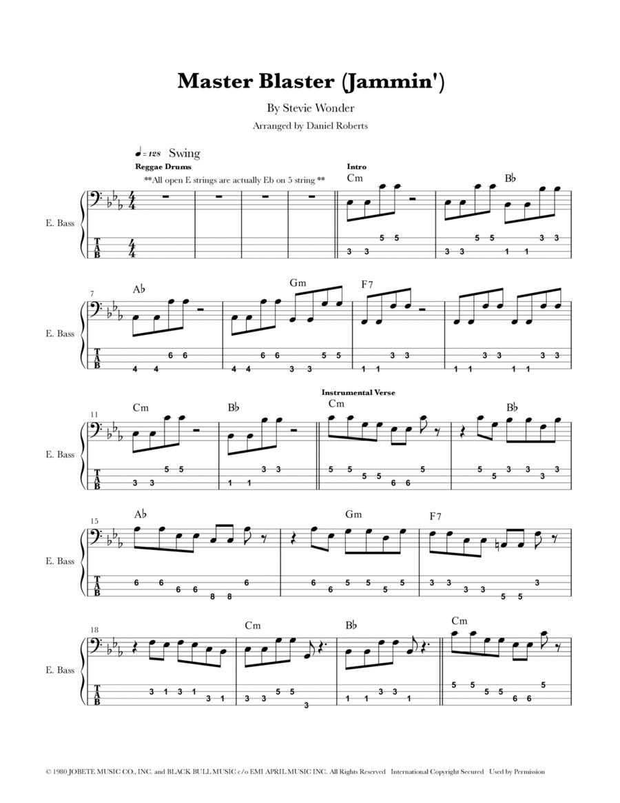Master Blaster Bass Guitar scores gallery preview page 1