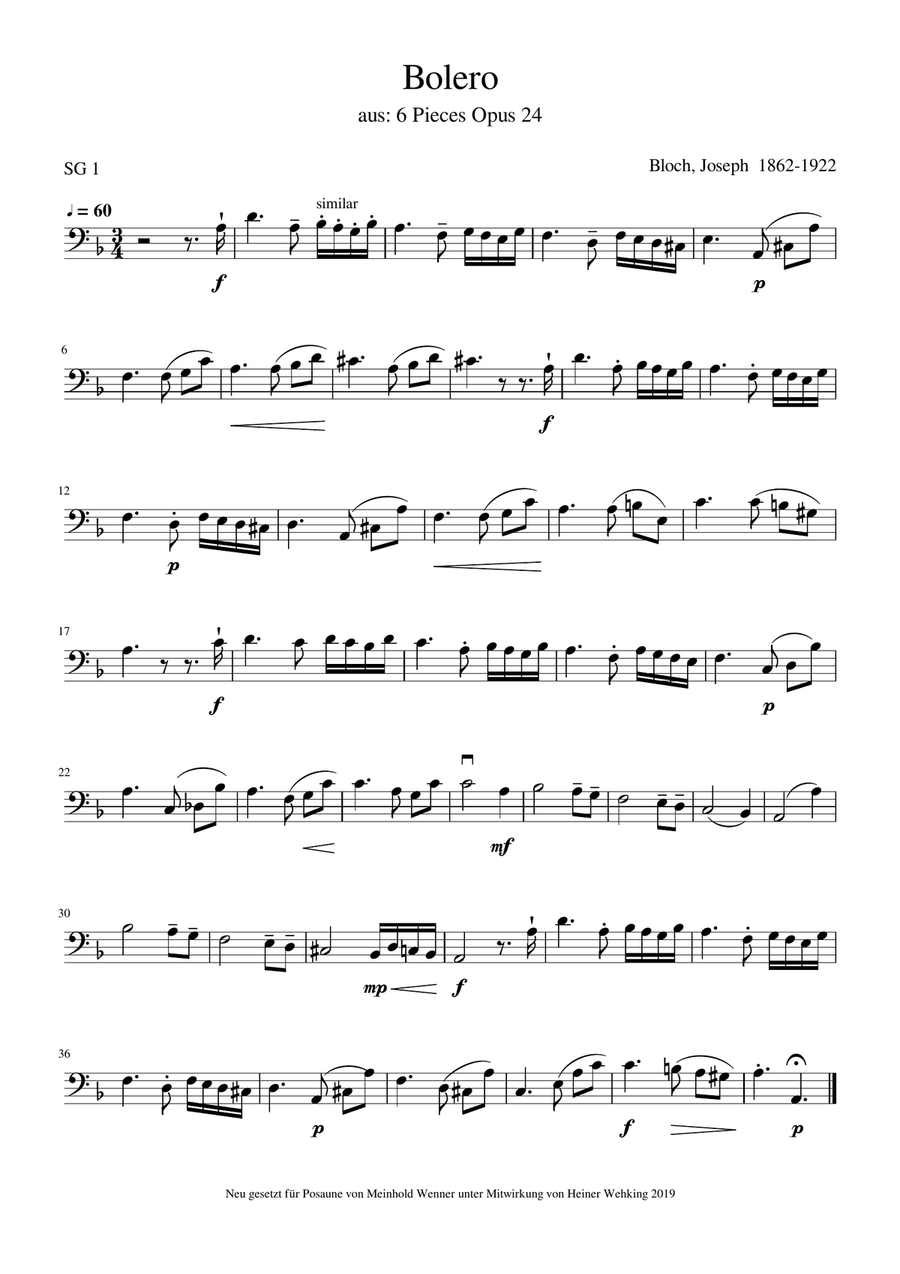 26 easy Pieces Grade 1 (of 6 - easy to difficult) Stücke Trombone Solo Posaune Soli Stück Stücke Trombone Solo scores gallery preview page 6