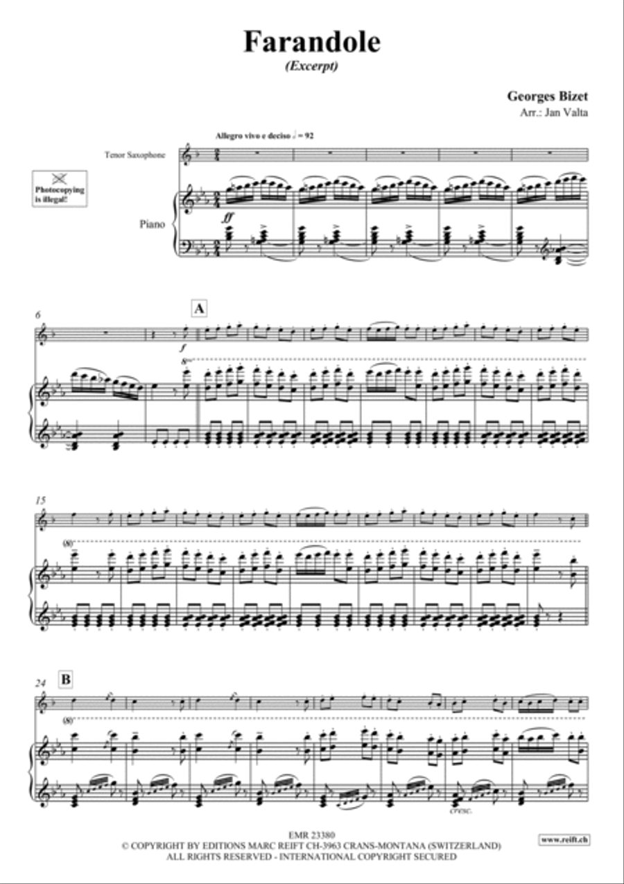 Farandole Tenor Saxophone scores gallery preview page 3