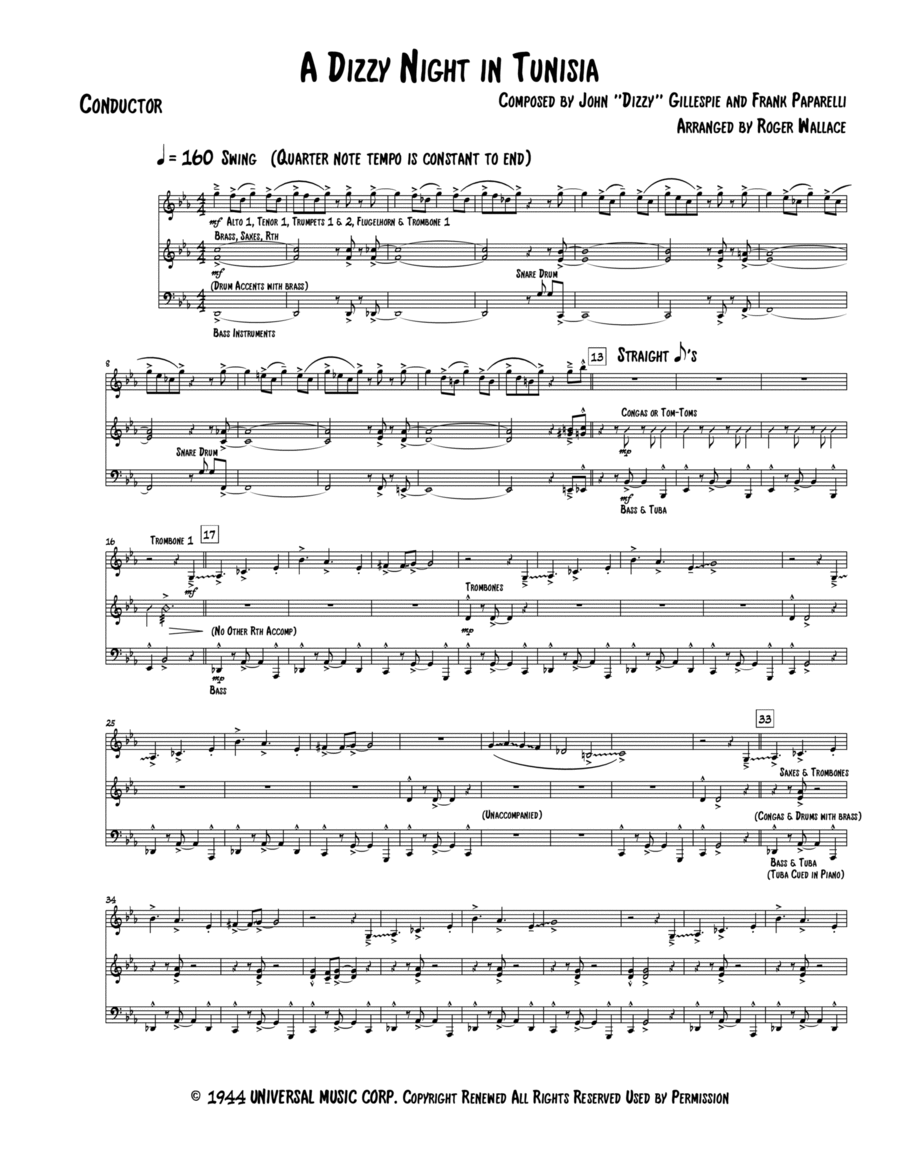 A Night In Tunisia Jazz Ensemble scores gallery preview page 1